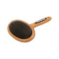The Bamboo Slicker brush with sustainable bamboo handle and stainless steel pins