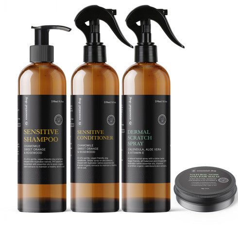 Sensitive Pack 3: Shampoo, Conditioner, Balm & Dermal Scratch Spray-0